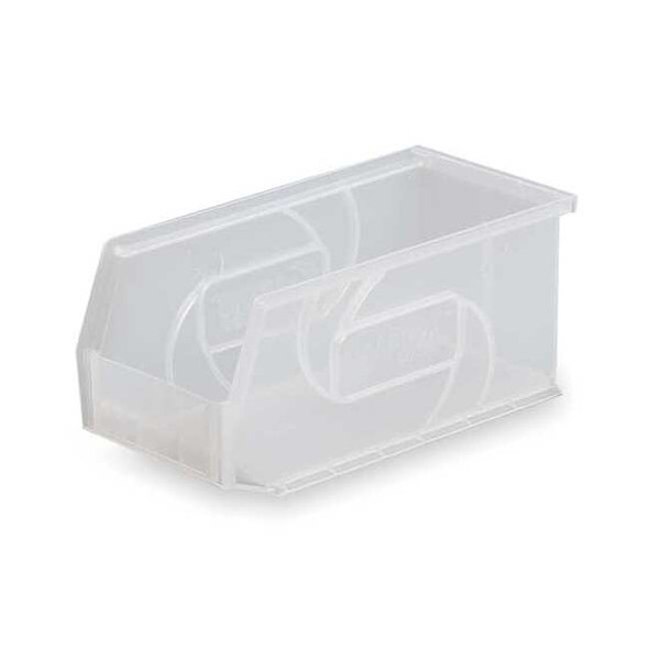 Hang & Stack Storage Bin, Plastic, Clear, 5 in H, 5 1/2 in W, 10 7/8 in L