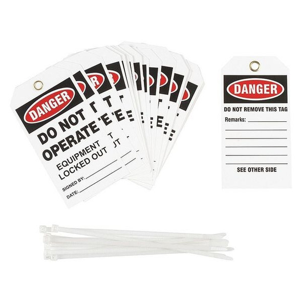 Danger, Do Not Operate Equipment Locked Out, Polyester Rectangle, 25 PK