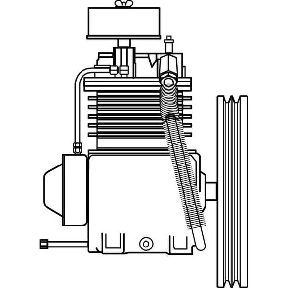 Air Compressor Pump, 5 hp, 7 1/2 hp, 2 Stage, 64 fl oz Oil Capacity, 2 Cylinder