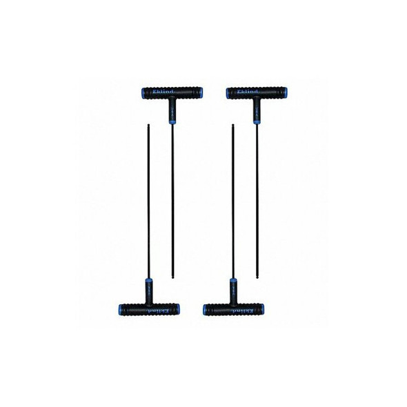 Metric Plain Ball Hex Key Hex Key, 5 mm Tip Size, 9 in Long, 4 in Short, 4 PK