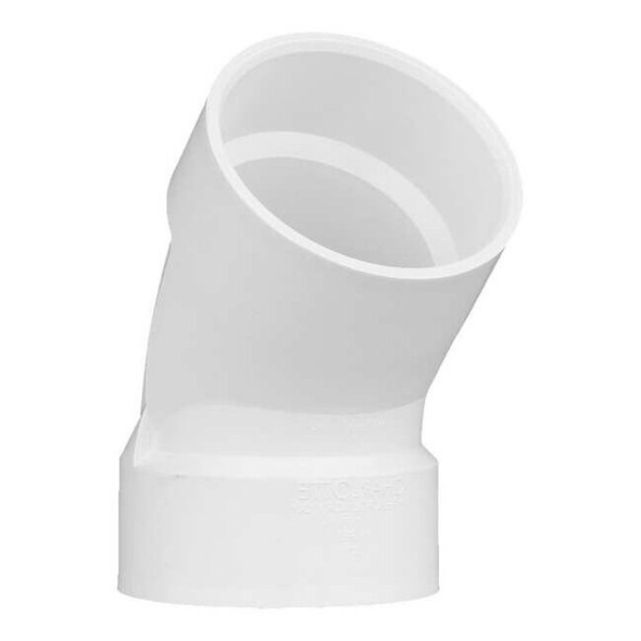 Manufacturer Varies PVC 45 Degree Elbow, Hub, 3 in Pipe Size 1WKC5