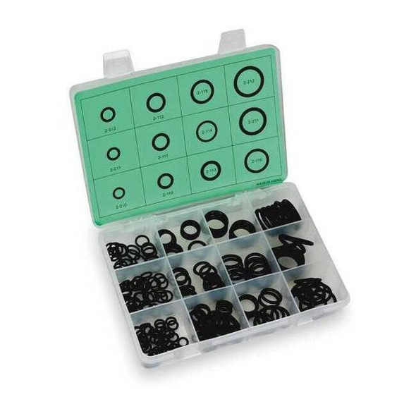 Manufacturer Varies O-Ring Assortment,Buna N,200 Pcs,12 Szs 1RGX5