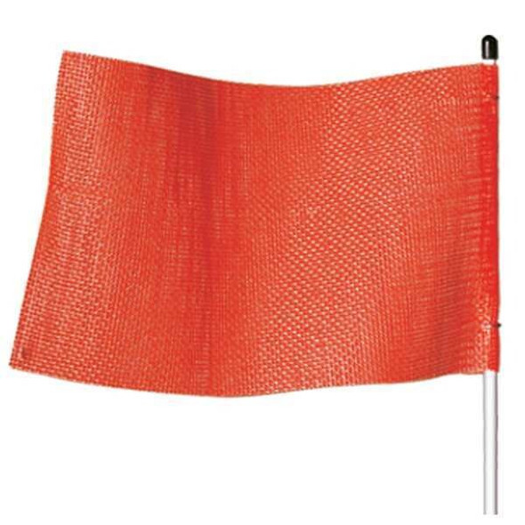 Warning Whip Flag Light-Duty, Orange, Plastic Coated Nylon Mesh, Mounting Clip