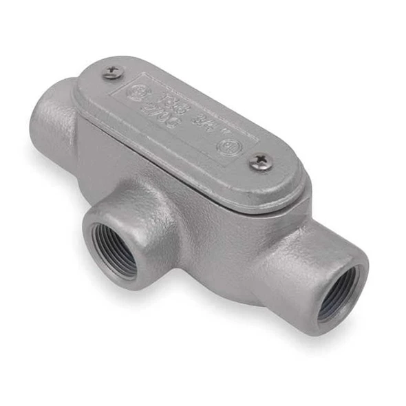 Abb Conduit Outlet Body w/Cover,Iron,T T27CG-TB
