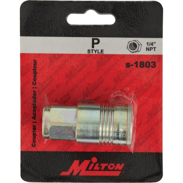 Milton P-Style 1-4 In. FNPT Heavy-Duty Steel Coupler S-1803 570332