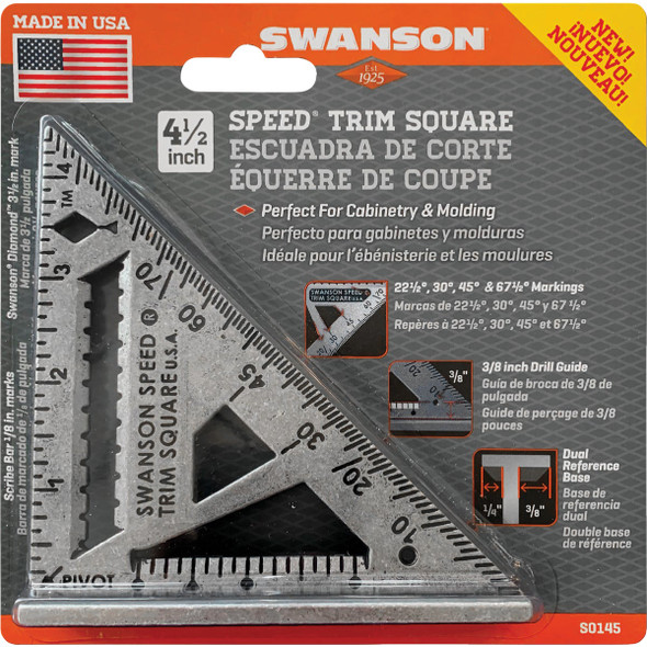Swanson Speed 4-1/2 In. Aluminum Trim Square S0145