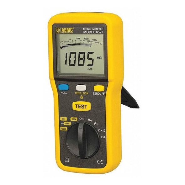 Aemc Instruments Megohmmeter,200mA,LCD w/ Backlight,1 V 6527