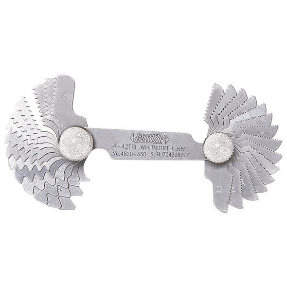 Insize Screw Pitch Gage,Thread Angle 55 degrees 4820-330
