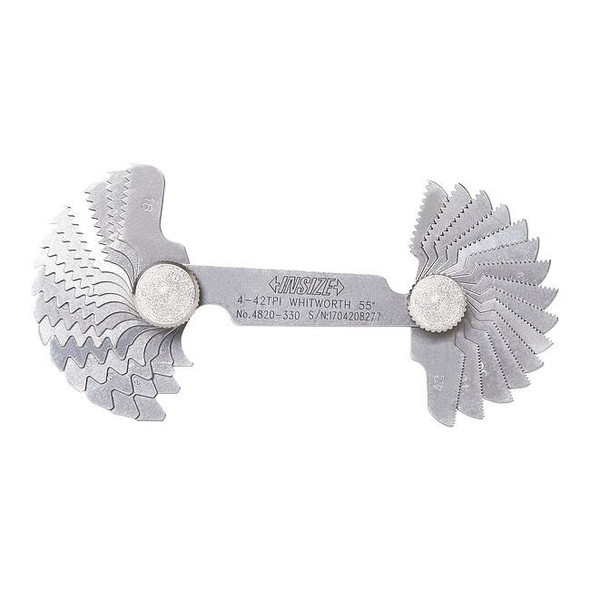 Insize Screw Pitch Gage,Thread Angle 55 degrees 4820-330