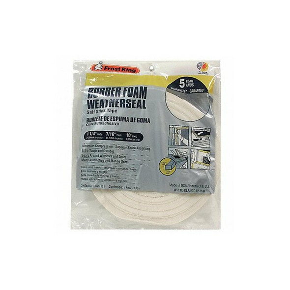 Frost King Sponge Rubber Foam Tape,1-1/4In.x10 ft. R516WH