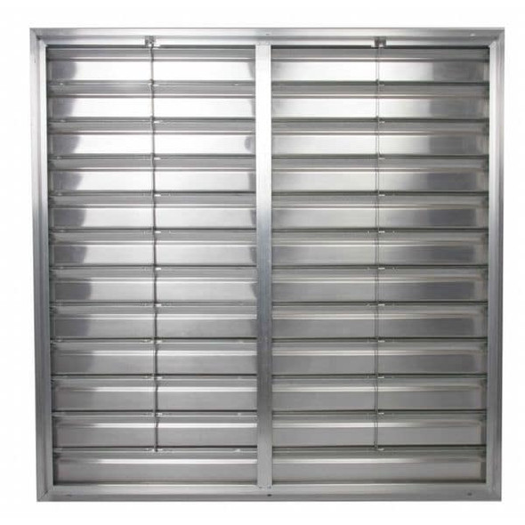 Dayton 48 in 51"H-W 5.75"L Alu Wall Exhaust Shutter, 48-1/2 in x 48-1/2 in, Aluminum 2FTX3