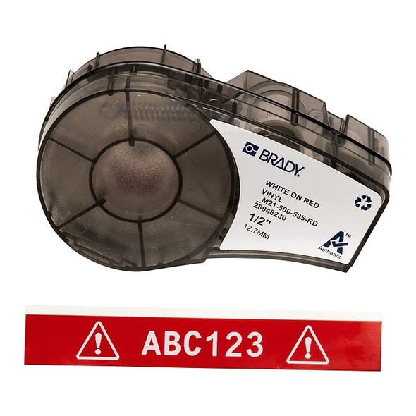 Brady Red All Weather Vinyl Labels for Brady M210 and M211, 0.5in M21-500-595-RD