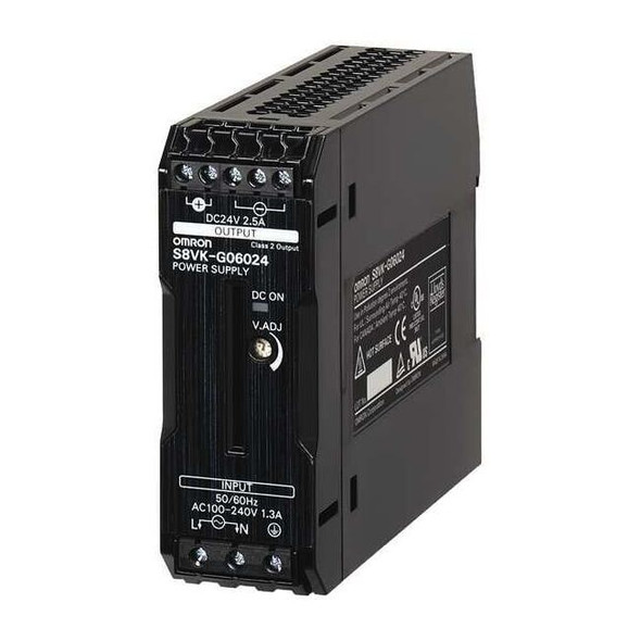 Omron DC Power Supply, 100/240V AC, 24V DC, 120 W, 5 A, DIN Rail S8VK-G12024