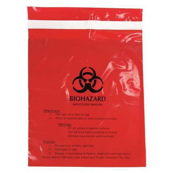 Manufacturer Varies Biohazard Bags,0.5 gal.,Red,PK100 MRWB142316