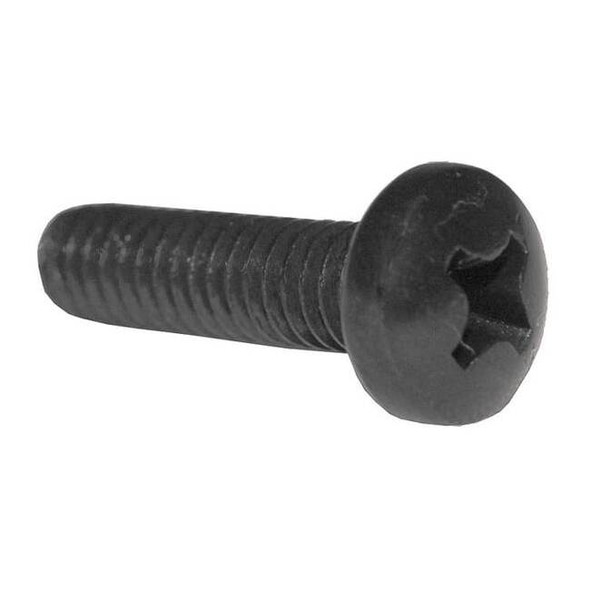 #8-32 x 3/8 in Phillips Pan Machine Screw, Black Oxide Steel, 100 PK