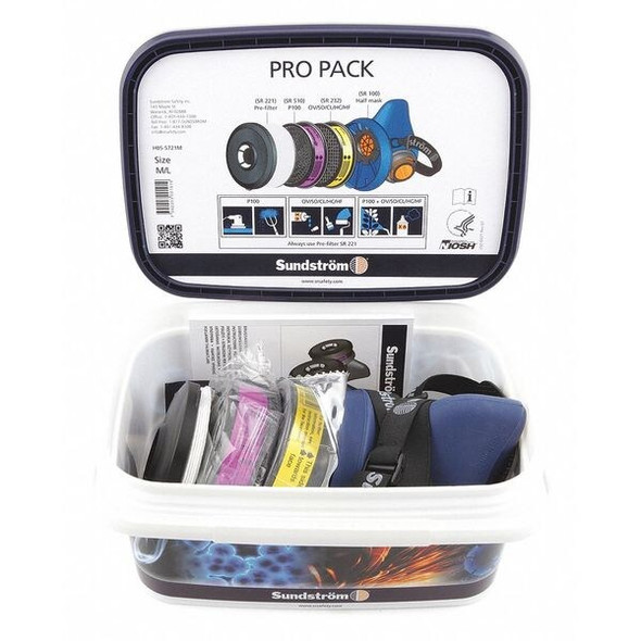 Sundstrom Safety Half Mask Respirator Kit,M/L,Blue Pro Pack M/L Sundstrom Safety Half Mask Respirator Kit,M/L,Blue Pro Pack M/L