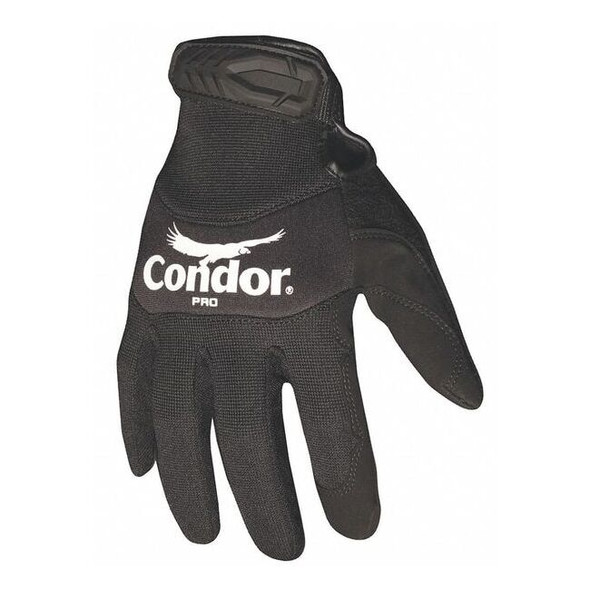 Mechanics Gloves, Synthetic Leather Palm, Neoprene Back, 2XL, Black