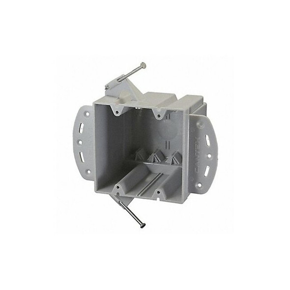 Electrical Box, 48 cu in, Switch Box Type, 2 Gangs, PVC, Rectangular Shape