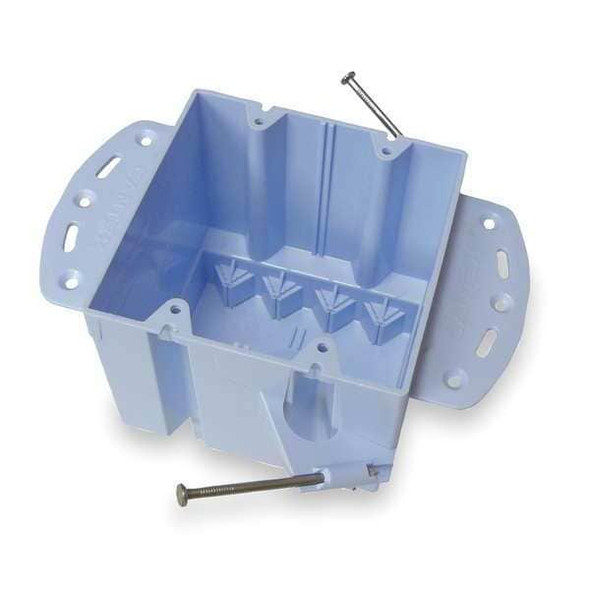 Cantex Electrical Box, 48 cu in, Switch Box Type, 2 Gangs, PVC, Rectangular Shape EZ48DNR