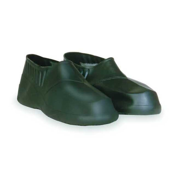 Overshoes, Plain Toe, PVC/Vinyl, 5 in H, Slip On, Chevron Sole, Black, 2XL, PR