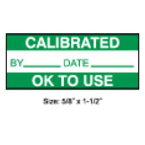 Stranco Calibration Label, ENG, Green/White, PK350, TC-20910 TC-20910