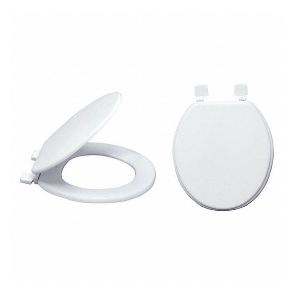 Manufacturer Varies Bidet Toilet Seat With Cover, Wood, Round, White 65905