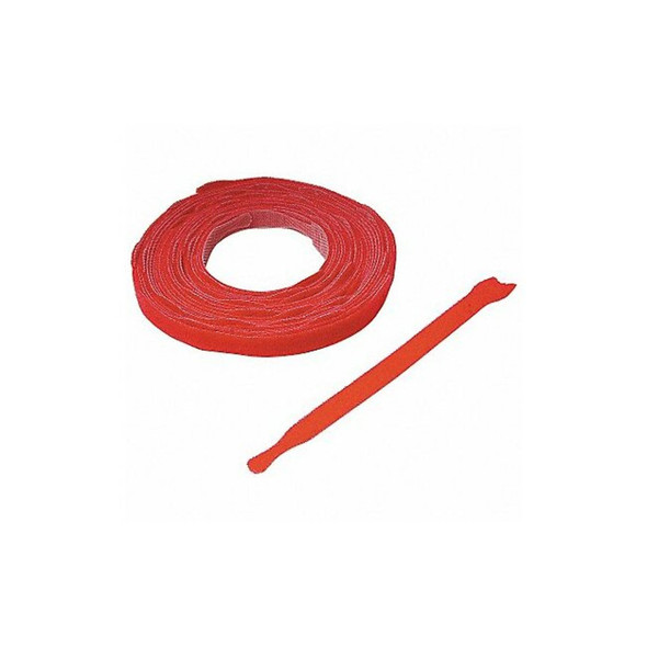 Hook and Loop Strap, No Adhesive, 8 in, 0.75 in W, Red, 45 PK