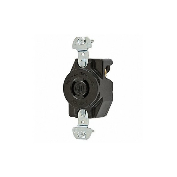 Hubbell Wiring Device-Kellems Lck Recept,20 A;Blk;Thrmpl,L2-20R,1Gng HBL7210B