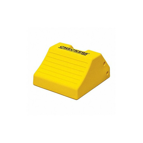 Checkers Wheel Chock,10 In H,Urethane,Yellow MC3010