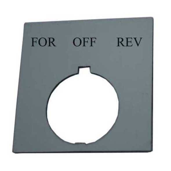 Eaton Legend Plate,Square,For.Off Rev.,Black HT8SP50