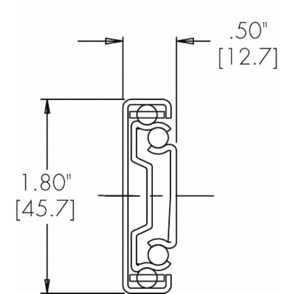 Drawer Slide, Side-Bracket Mount, Full, Soft Close, PK2, 1-2"W  C 3832-E16SCD