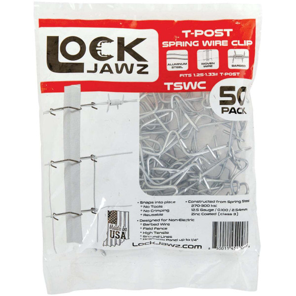 Dare 12.5 Ga. Spring Steel T-Post Clip (50-Pack) TSWC-50