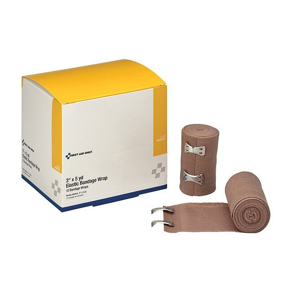 First Aid Only Elastic Bandage,Beige,5yd L,3"W,PK12 J616