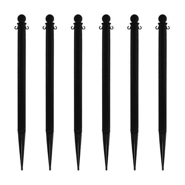 Manufacturer Varies Ground Post, Black, 35inH, Polyethylene, PK6 95403-6