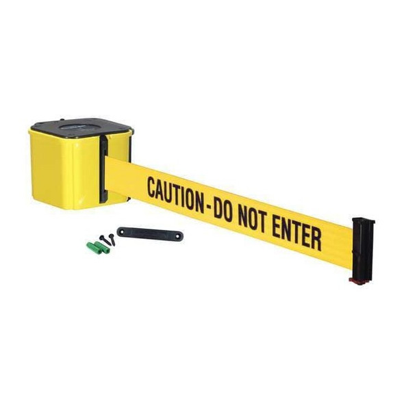 Retracta-Belt Wall Barrier, 15ft -CAUTION DO NOT ENTER WM412YW15-CAU-RE