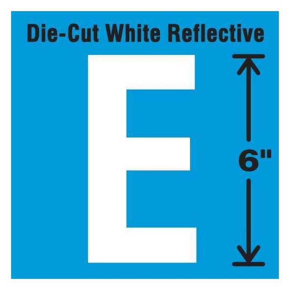 Stranco Letter Label, Vinyl, 6 in H, 2-3/4 in W DWR-6-E-EA