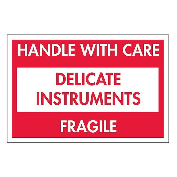 2" x 3" Adhesive Back Shipping Labels, Delicate Instruments, Fragile, Pk500