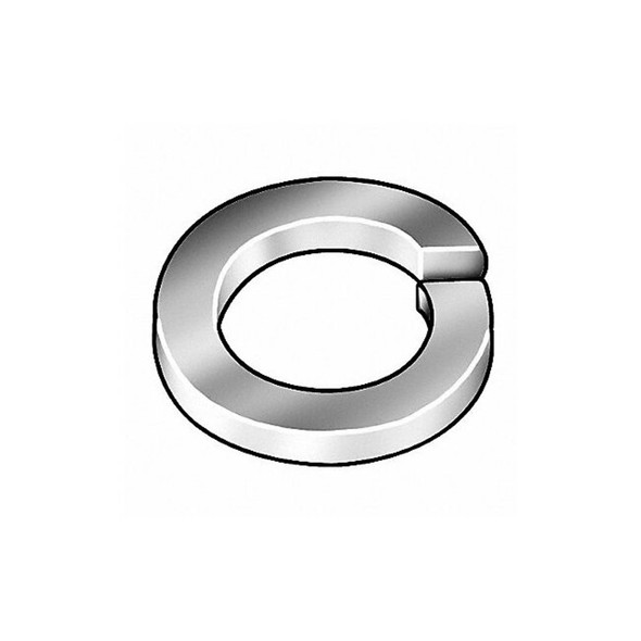Split Lock Washer, For Screw Size #6 Steel, Plain Finish, 100 PK