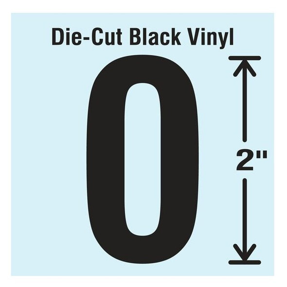 Stranco NumberLabel,Vinyl,2inH,1-1/4inW,PK10 DBV-2-0-10
