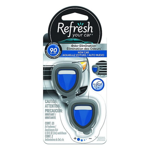 Refresh Air Freshener,Diffuser,Clear,New Car,PK2 RMD205-2AME