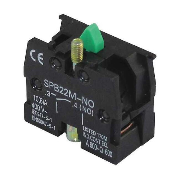 Dayton ContactBlock,Black,1NO,22mm 20C816