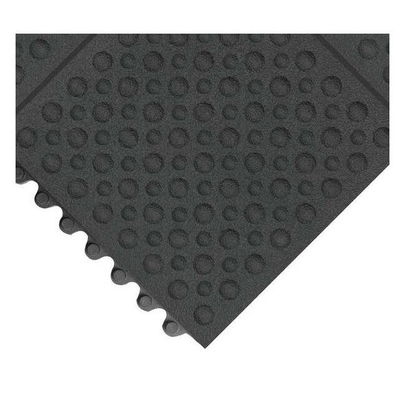 Antifatigue Mat, 3 ft. L x 3 ft. W, 3/4" Thickness, Rubber, Bubble, Black