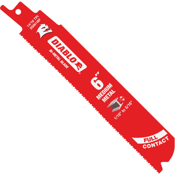 Diablo  6 In. 14/18 TPI Bi-Metal Medium Metal Reciprocating Saw Blade (25-Pack)