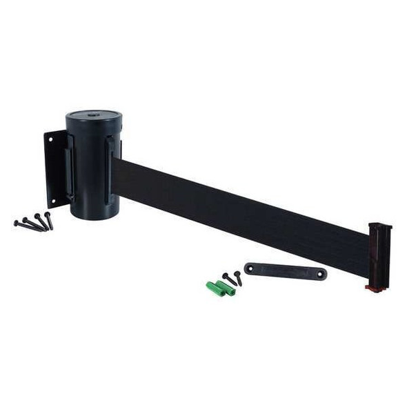 Retracta-Belt Wall Barrier, 10ft Black Belt WM700SB-BK-RE