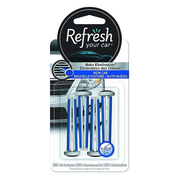 Refresh Air Freshener,Stick,New Car,PK4 RVS205-4AME