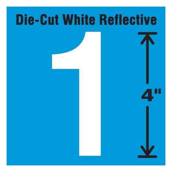 Stranco Number Label, Vinyl, 4 in H, 2-1/2 in W, PK5 DWR-4-1-5