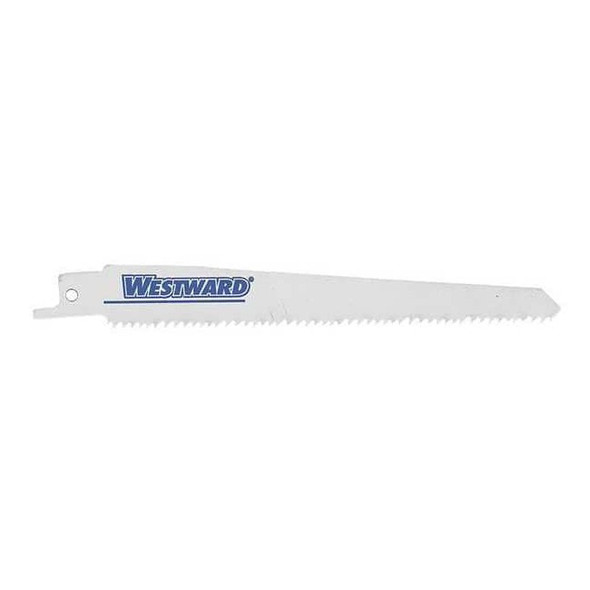 Westward 6 in x 5 TPI, Wood Cutting Reciprocating Saw Blade, 5 PK 24A568