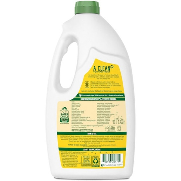Seventh Generation Natural Automatic Dishwasher Gel, Lemon, 42 oz Bottle, PK6 SEV 22171