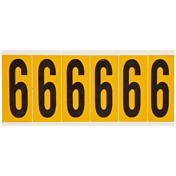 Brady NumberLabel,Vinyl,3-1/2inH,1-1/2inW 1550-6