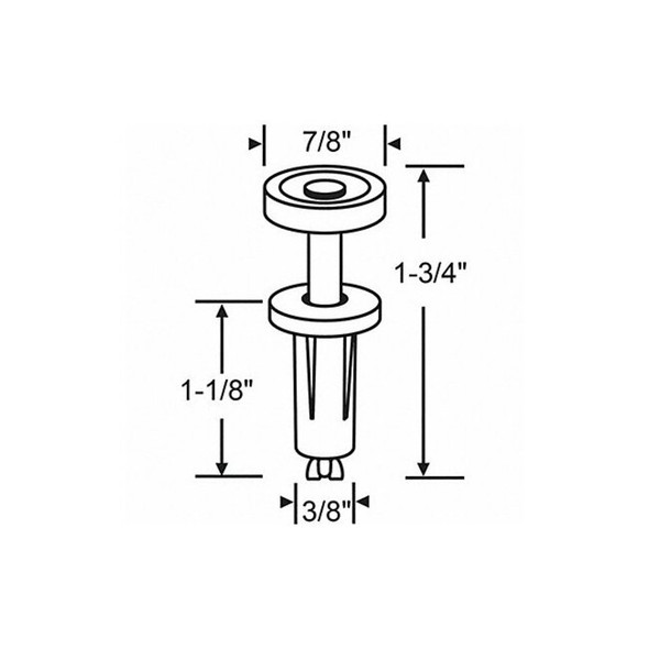Manufacturer Varies Door Top Roller, Nylon/Steel, 1-63/64"L 2-104